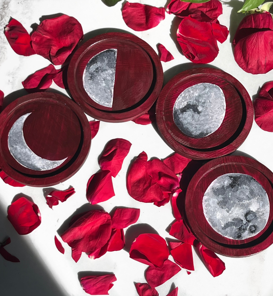Blood Red Moon Phase Coasters