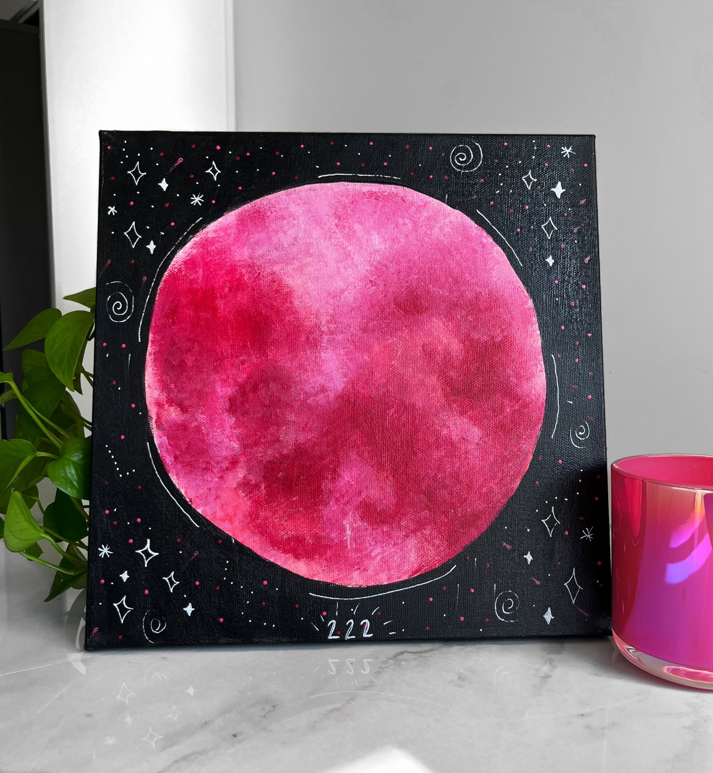 The Divine Blessings Pink Moon Painting