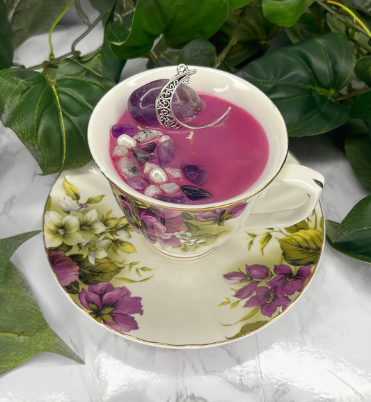 Moonlit Dreams Vintage Teacup Candle